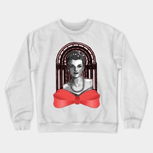 woman with pearl necklace Crewneck Sweatshirt